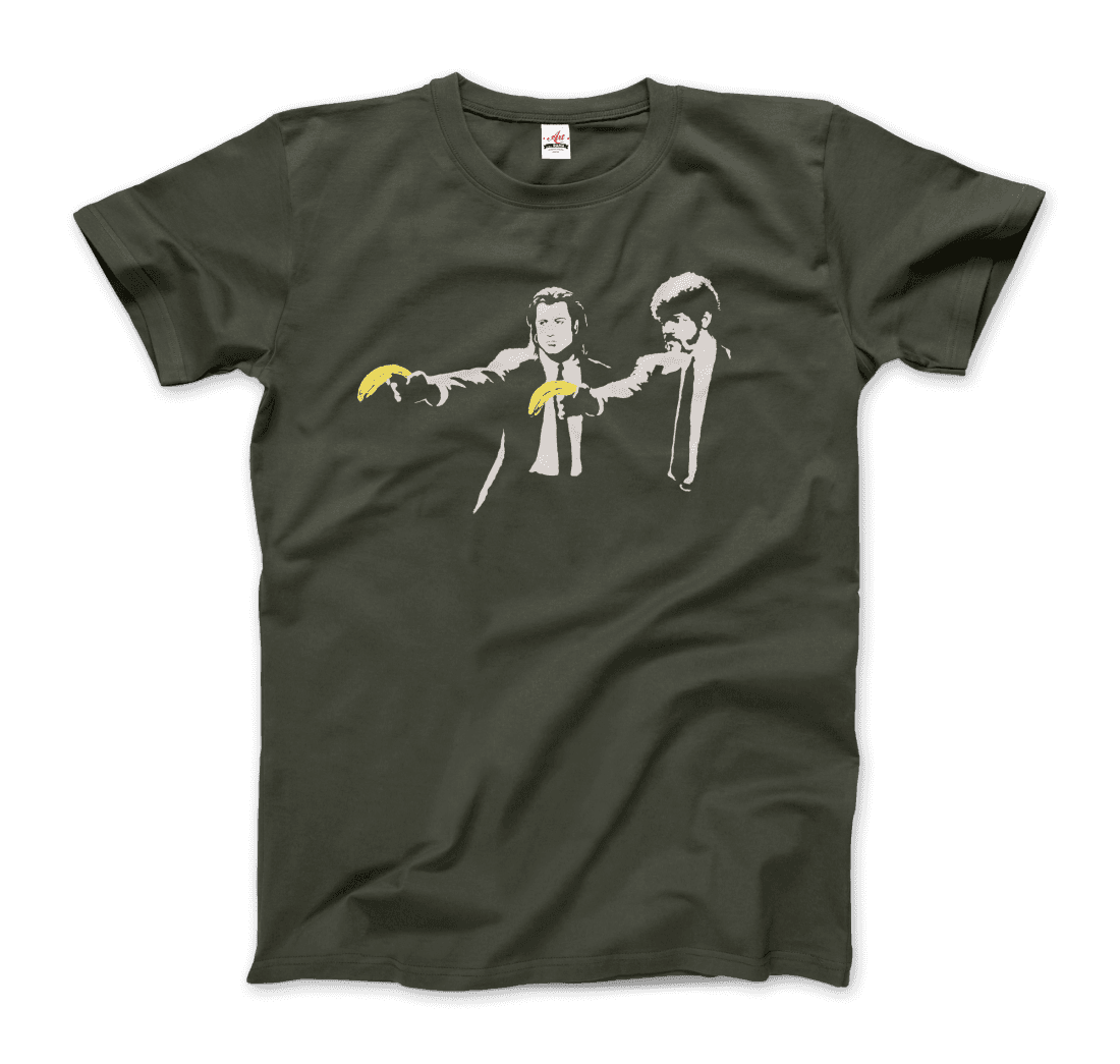 Banksy Pulp Fiction street art t-shirt by Art-O-Rama Shop