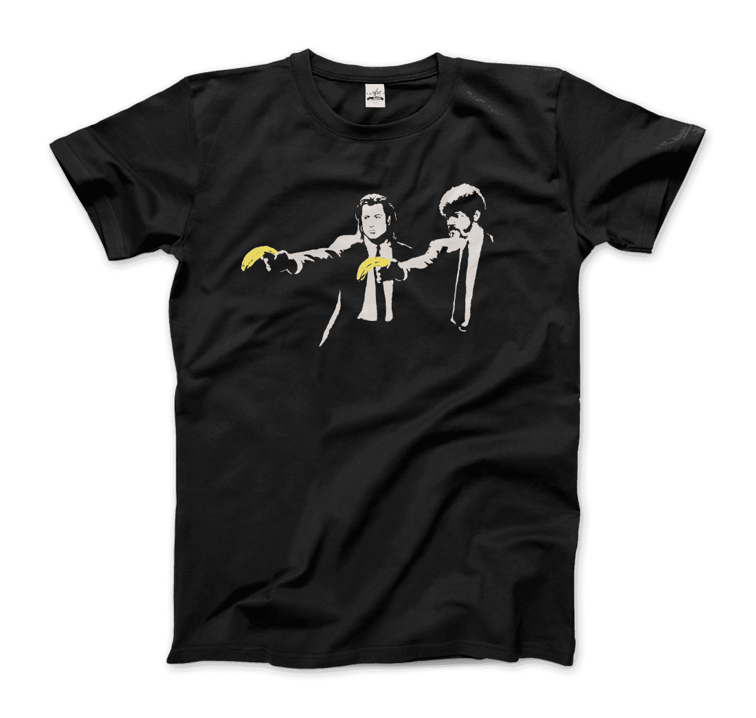 Banksy Pulp Fiction street art t-shirt by Art-O-Rama Shop