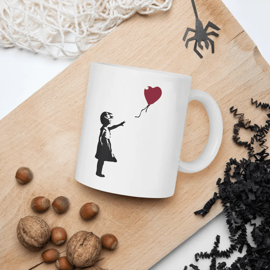 Banksy The Girl with a Red Balloon Artwork Mug by Art-O-Rama Shop