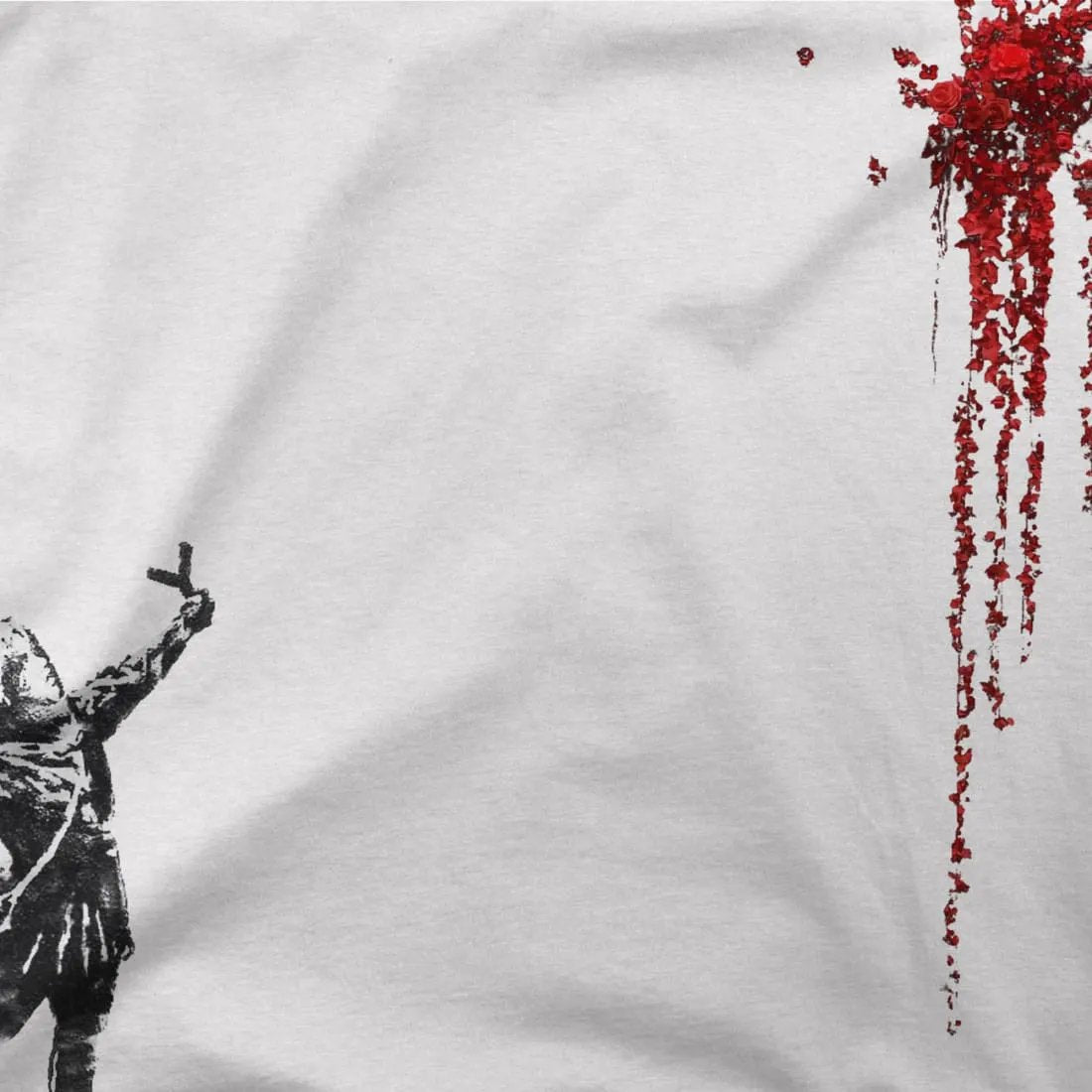 Banksy Valentines Day mural reproduction t-shirt by Art-O-Rama Shop