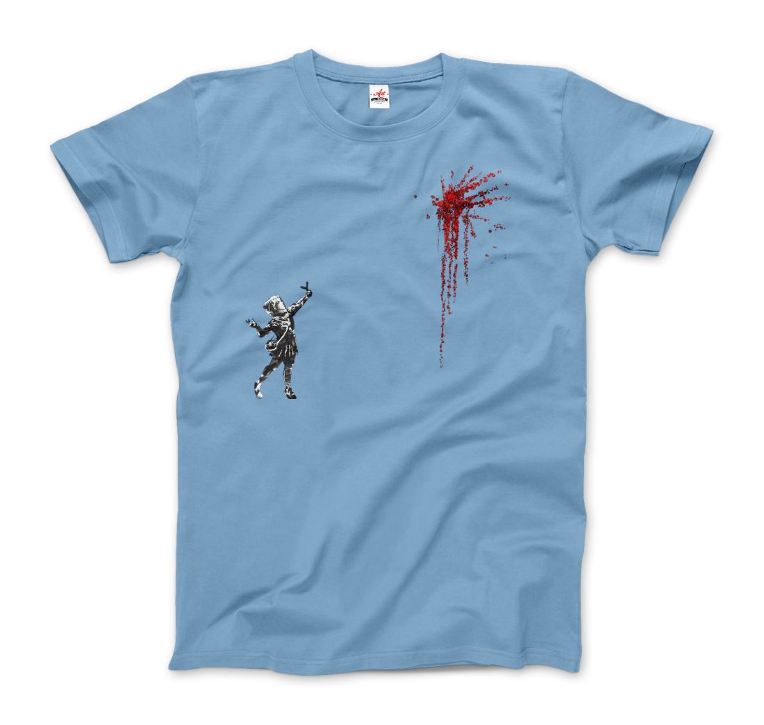 Banksy Valentines Day mural reproduction t-shirt by Art-O-Rama Shop