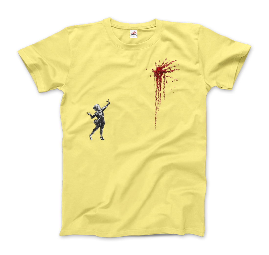 Banksy Valentines Day mural reproduction t-shirt by Art-O-Rama Shop