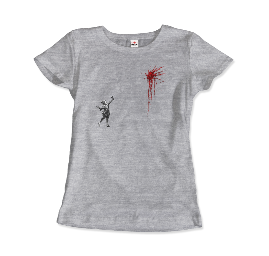 Banksy Valentines Day mural reproduction t-shirt by Art-O-Rama Shop