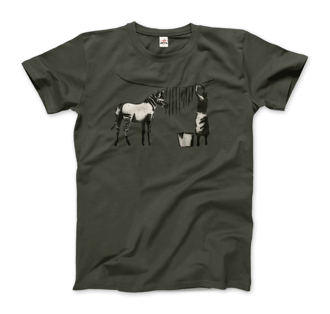 Banksy Zebra Stripes artwork t-shirt by Art-O-Rama Shop