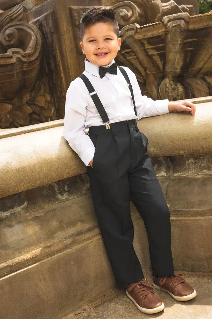 Kids 4 Piece Barn Wedding Set Classic Fit No Pleats Shirt Sand by Tux-USA