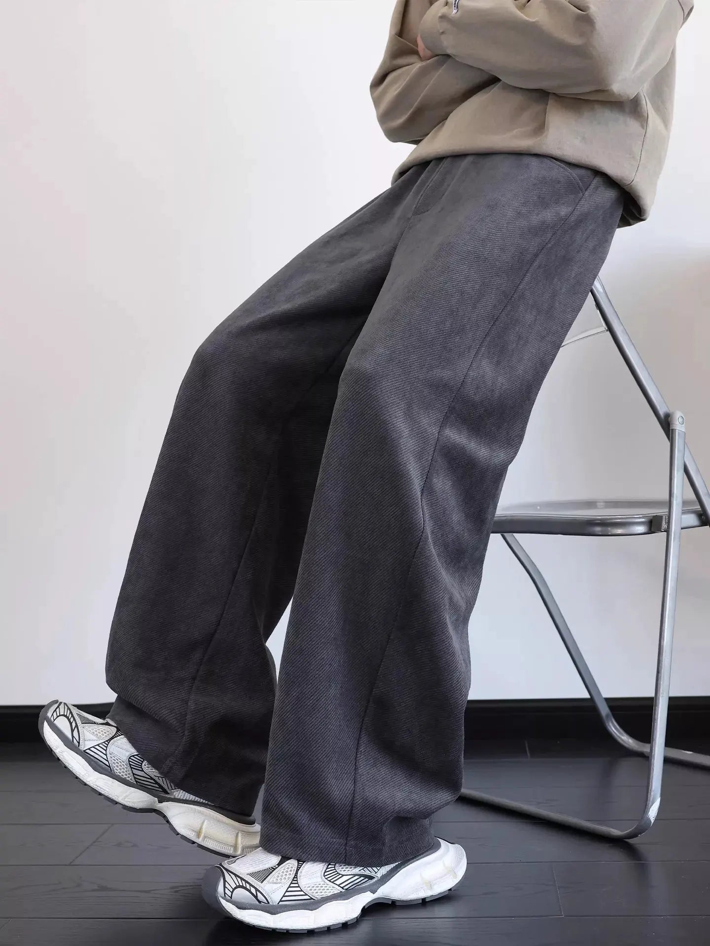 Men's Plus Size Vintage Washed Wide Leg Pants by Partner Label