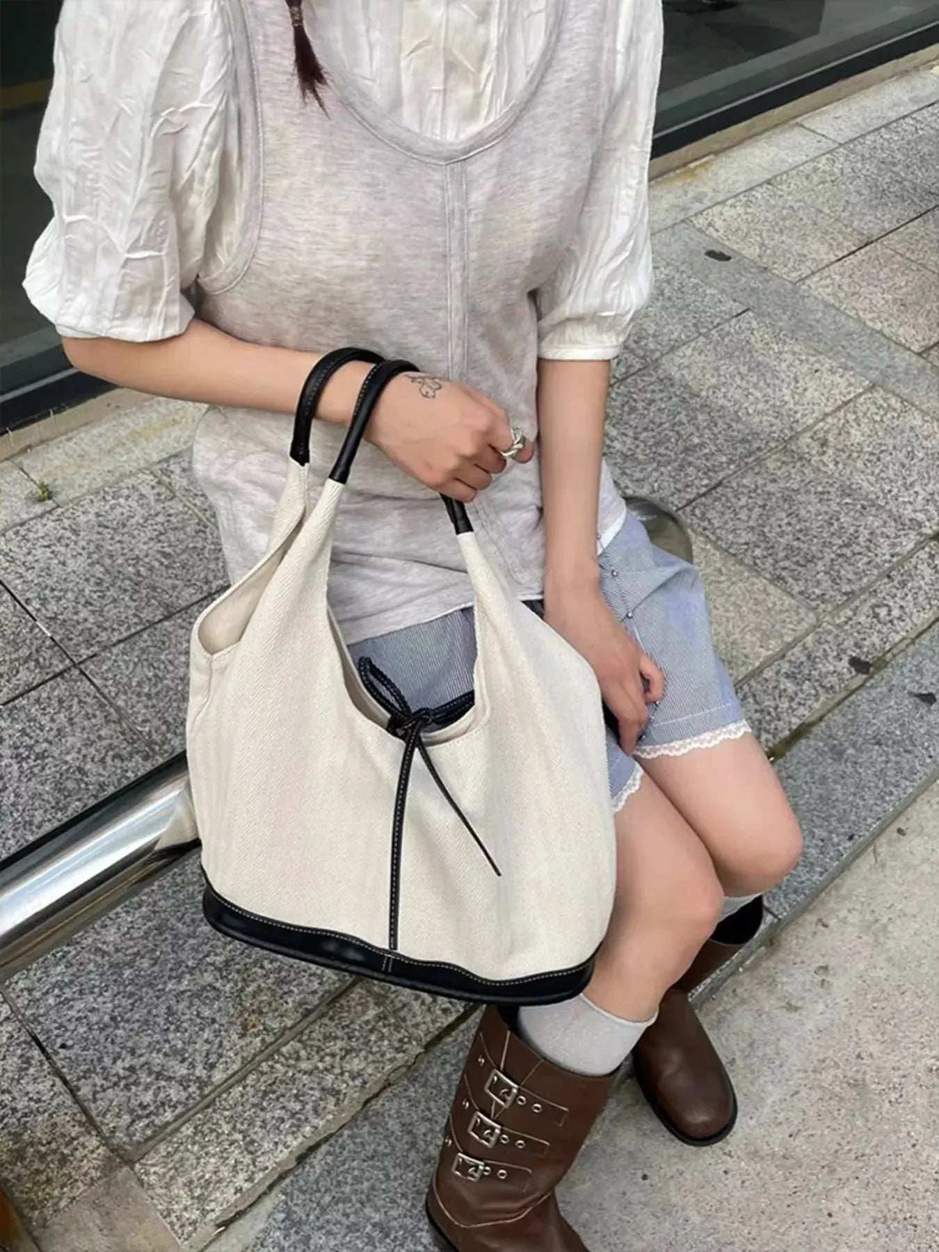 Tie Detail Shoulder Bag by Partner Label