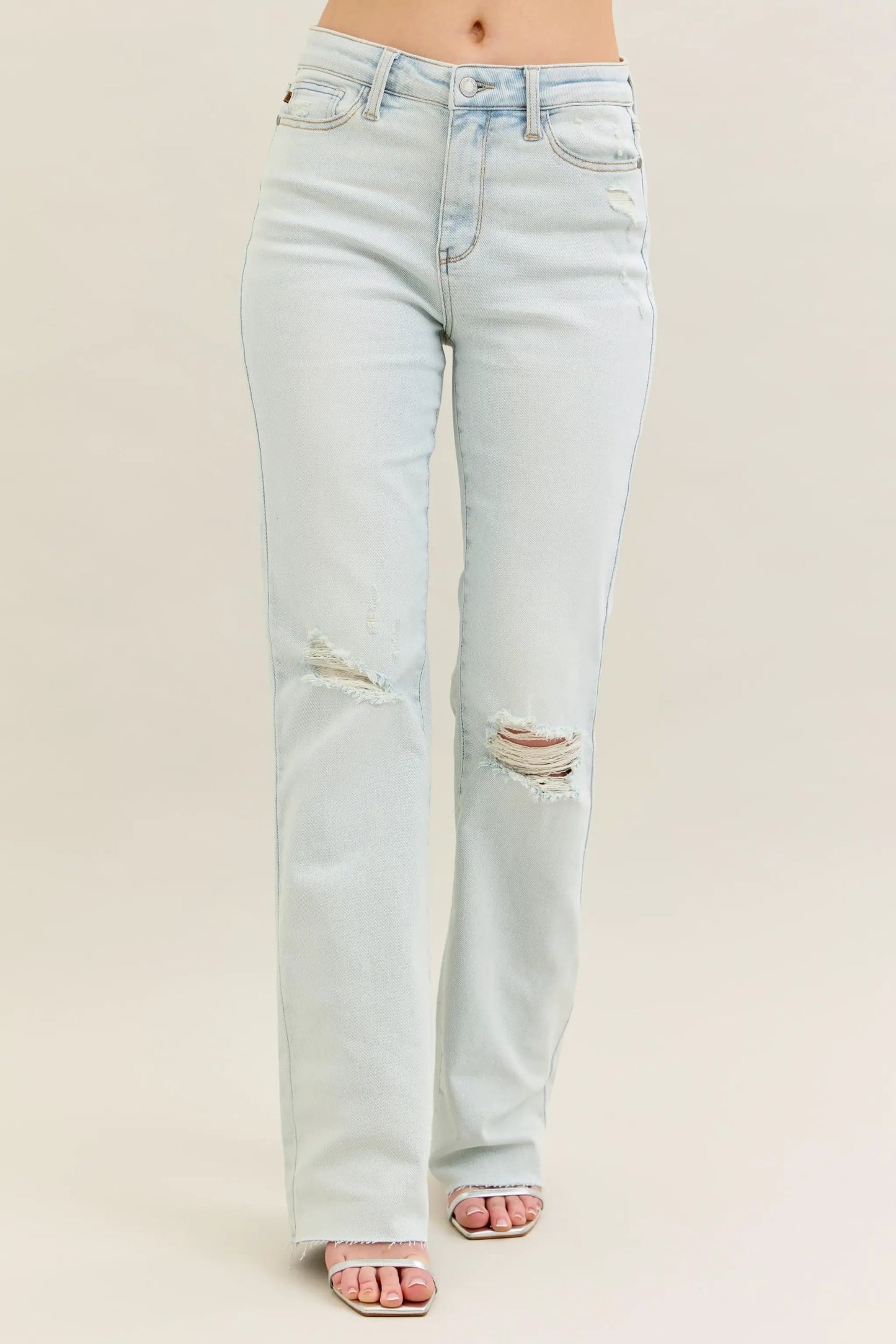 Judy Blue Full Size Destroy & Fray Hem Bootcut Jeans Plus Size by Judy Blue