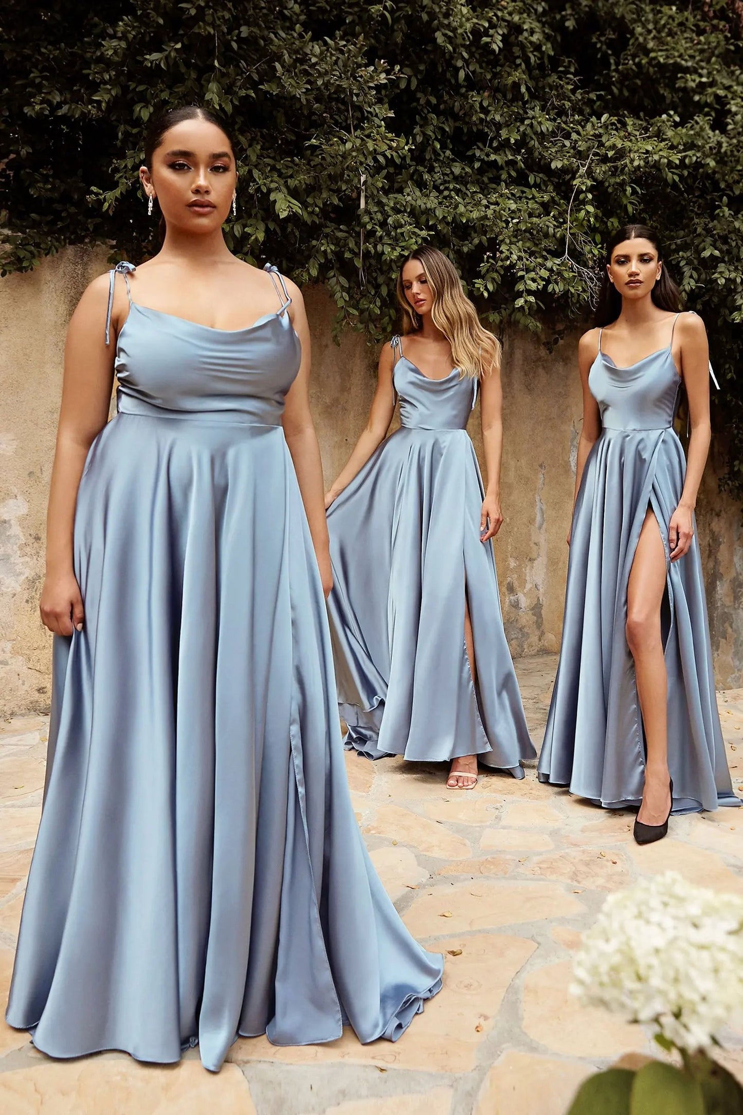 Satin A-Line Dress by Partner Label
