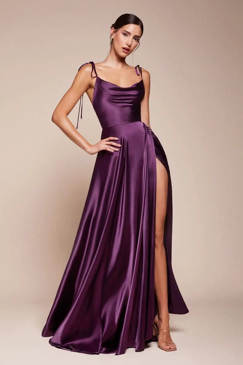 Satin A-Line Dress by Partner Label