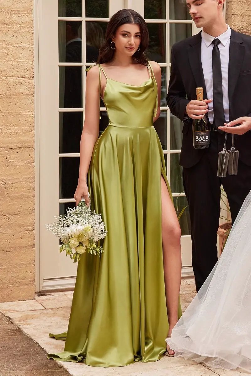Satin A-Line Dress by Partner Label