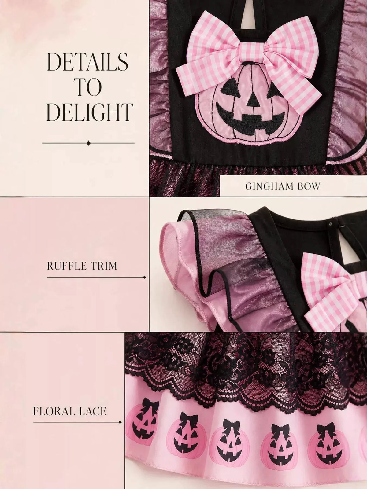 Children's Halloween Lolita Style Pumpkin Print Dress by Trendsi