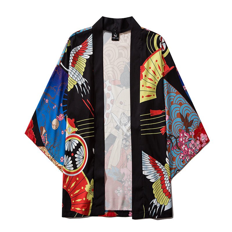 Beauty Samurai Traditional Kimono Japanese Anime Clothes Cardigan Cosplay Men Women Yukata Female Shirt Blouse-4