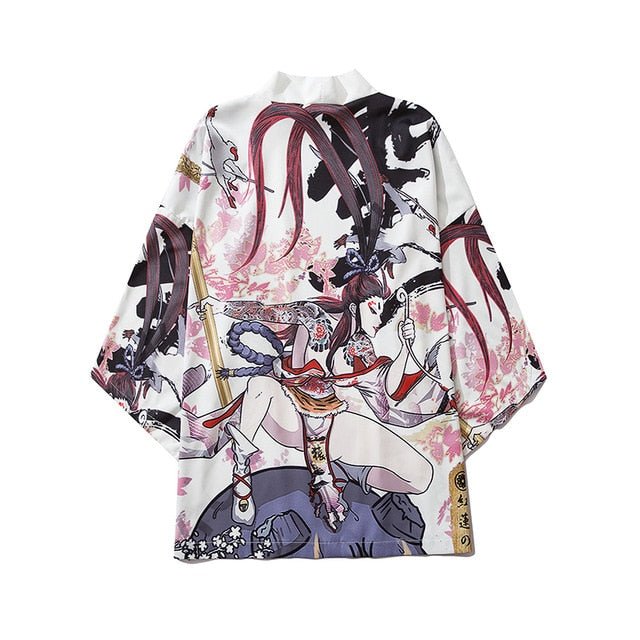 Beauty Samurai Traditional Kimono Japanese Anime Clothes Cardigan Cosplay Men Women Yukata Female Shirt Blouse-18