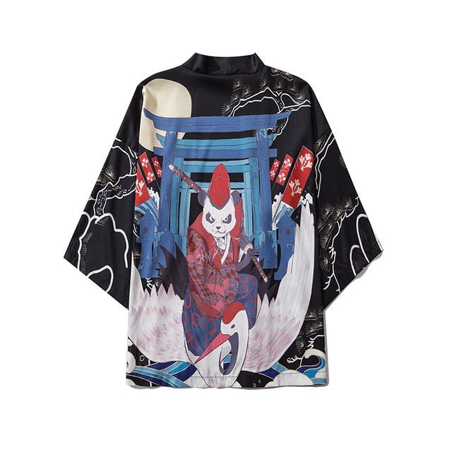Beauty Samurai Traditional Kimono Japanese Anime Clothes Cardigan Cosplay Men Women Yukata Female Shirt Blouse-12