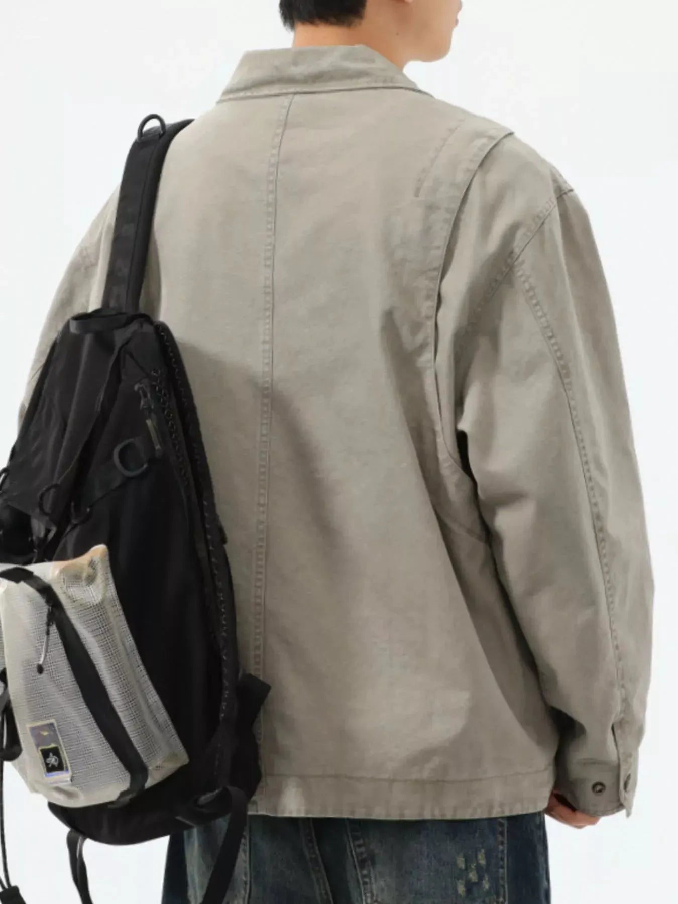 Men's Plus Size Zip-Up Trucker Jacket by Partner Label