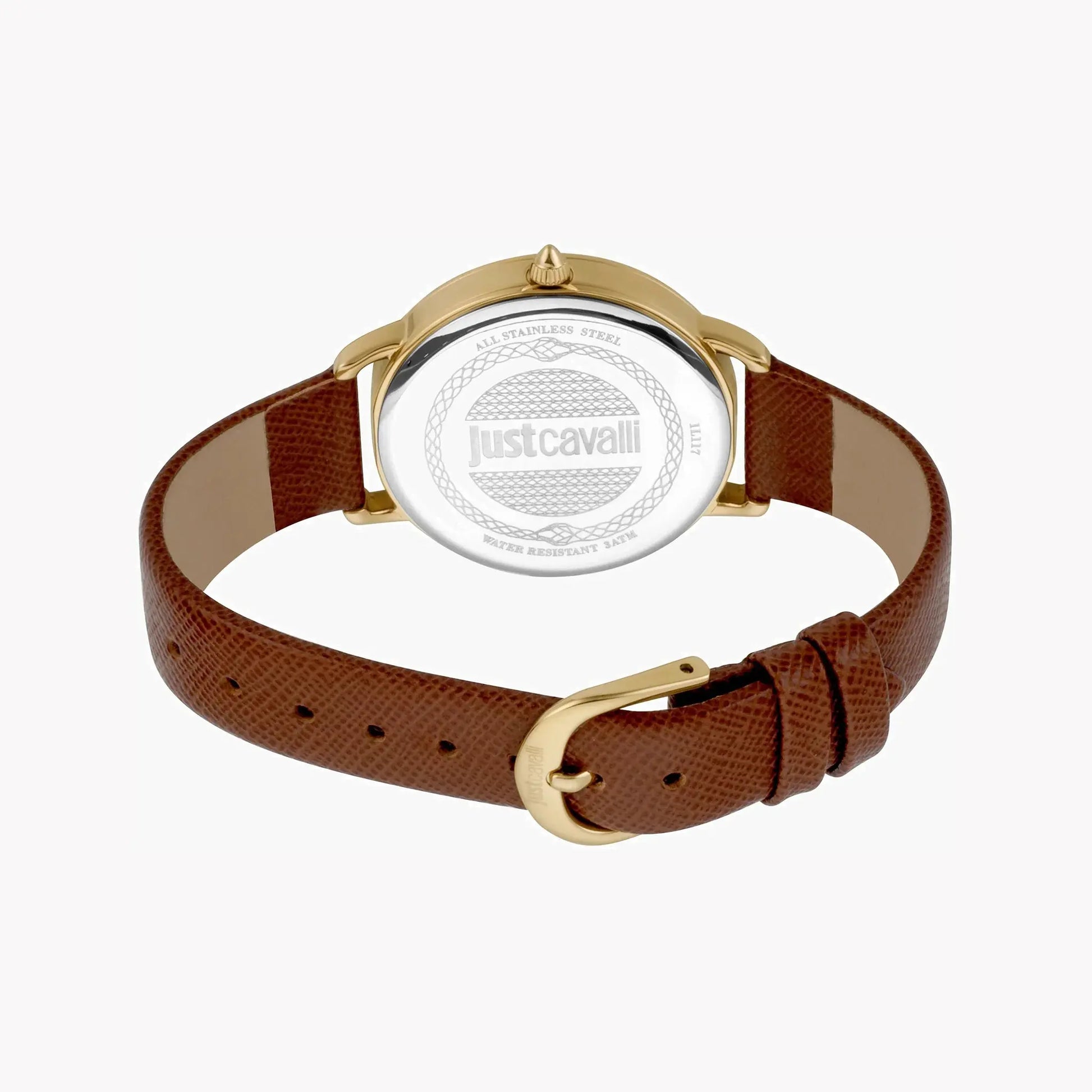 Just Cavalli Women's Brown Leather Watch, Champagne Dial | Jc1l117l0025 by JUST CAVALLI
