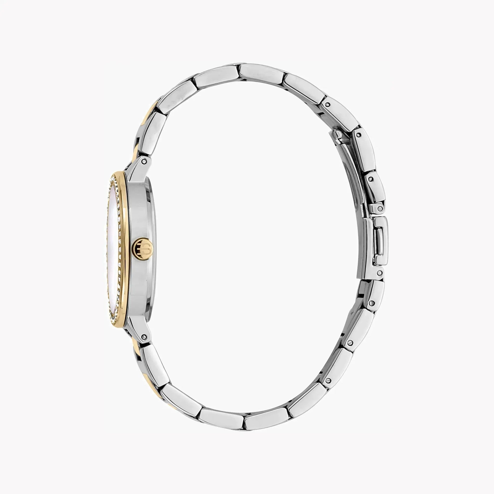 Esprit Women's Silver & Gold Watch, White Mother Of Pearls Dial | Es1l198m0025 by ESPRIT