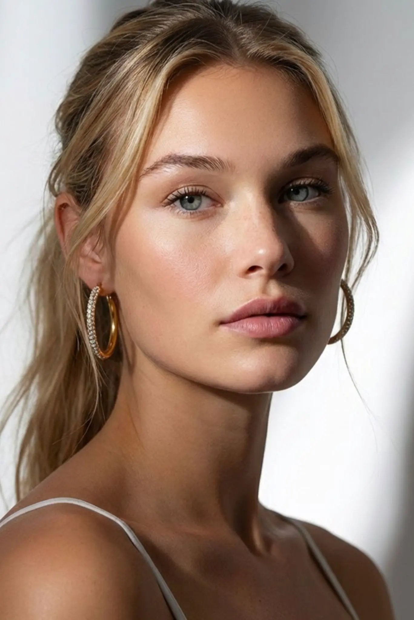 Bianca Waterproof Crystal Hoop Earring by Akalia