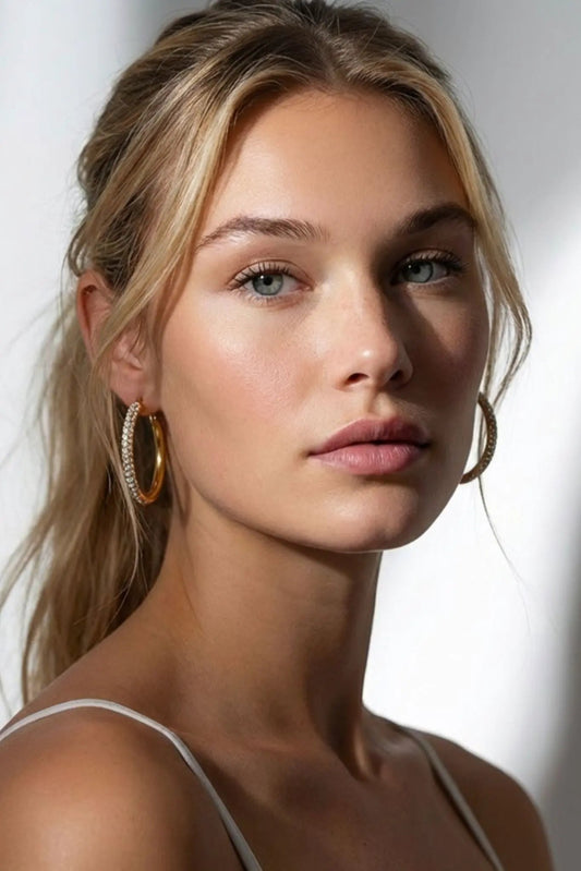 Bianca Waterproof Crystal Hoop Earring by Akalia