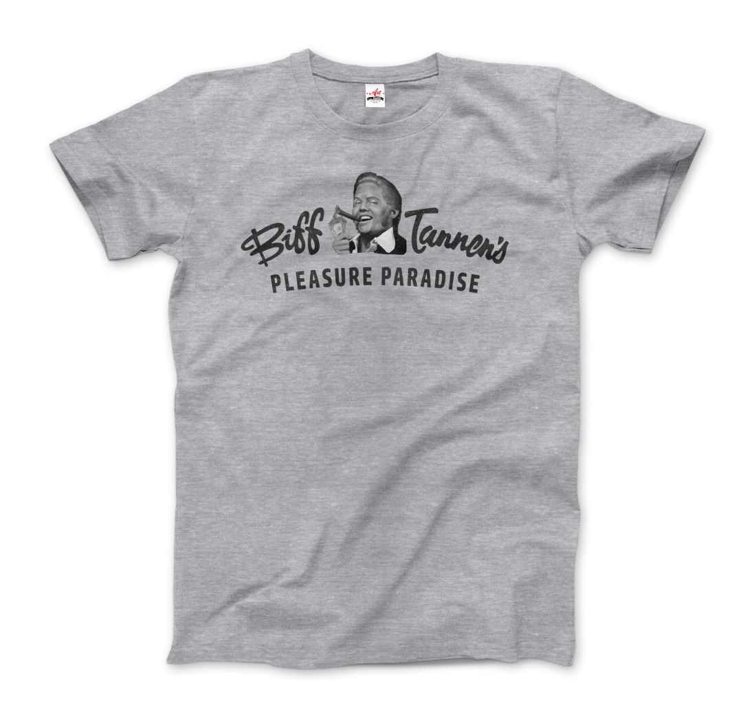 Biff Tannen's Pleasure Paradise Dusted Logo Back to the Future t-shirt by Art-O-Rama Shop