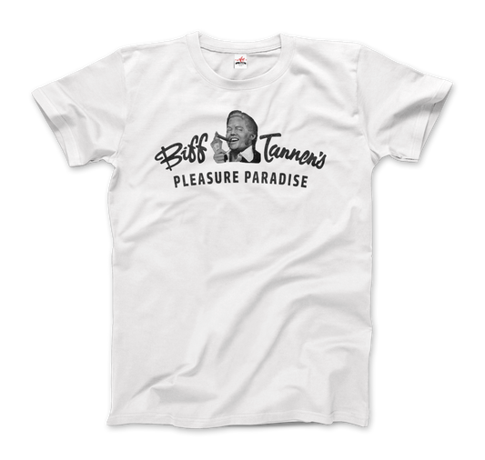 Biff Tannen's Pleasure Paradise Dusted Logo Back to the Future t-shirt by Art-O-Rama Shop