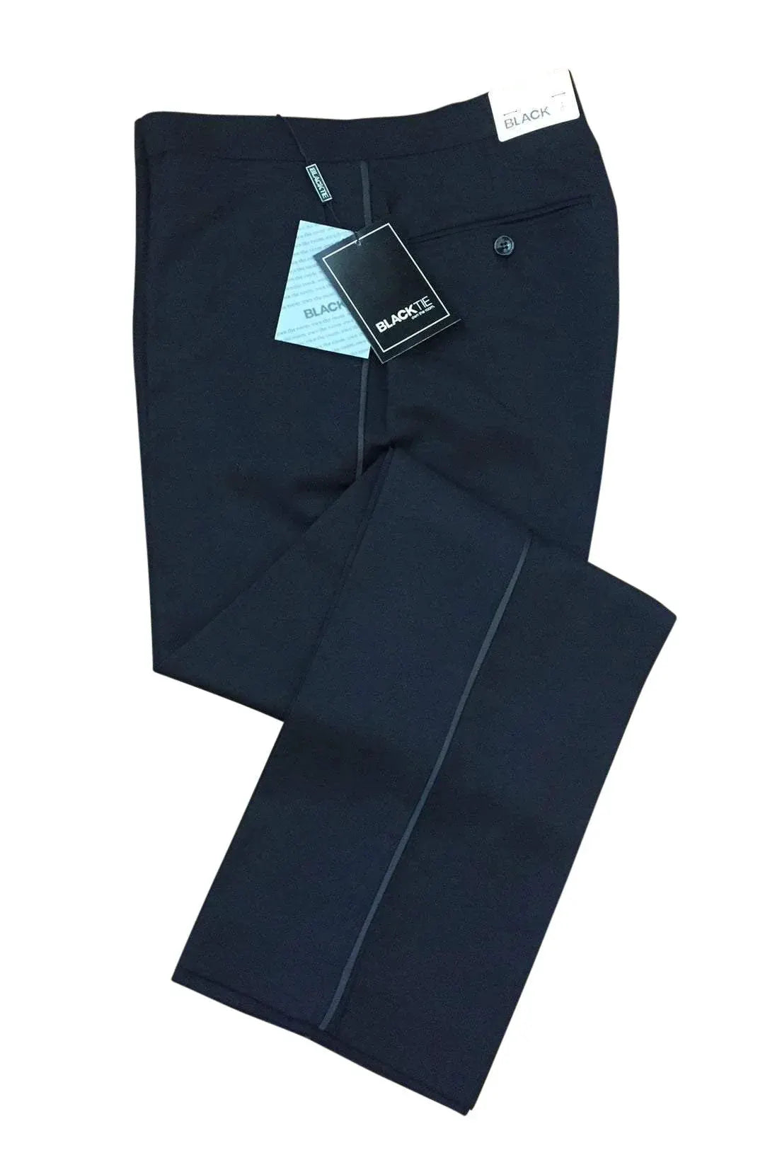 "Washington" Black Stretch Blend Tuxedo Pants by Tux-USA