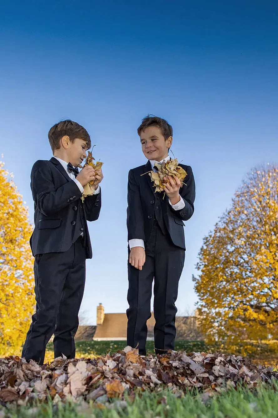 "Kingston" Kids Onyx Black Tuxedo (5-Piece Set) by Tux-USA