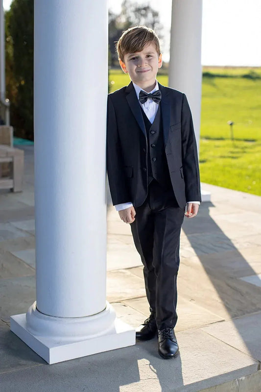 "Max" Kids Black 5-Piece Tuxedo Notch by Tux-USA