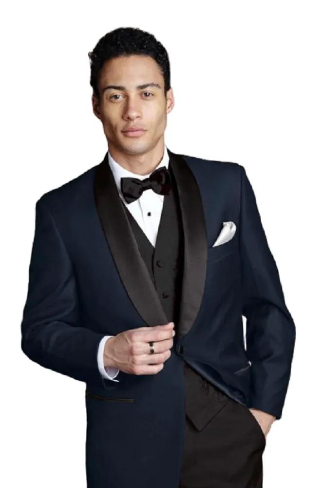 "Bradford" Navy Tuxedo Jacket Shawl (Separates) by Tux-USA