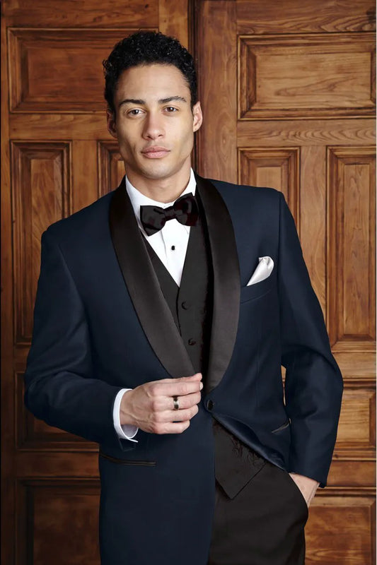"Bradford" Navy Tuxedo Jacket Shawl (Separates) by Tux-USA