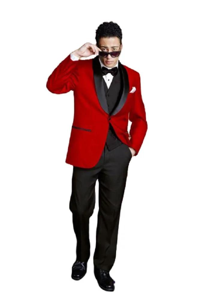 "Bradford" Red Tuxedo Jacket Shawl (Separates) by Tux-USA
