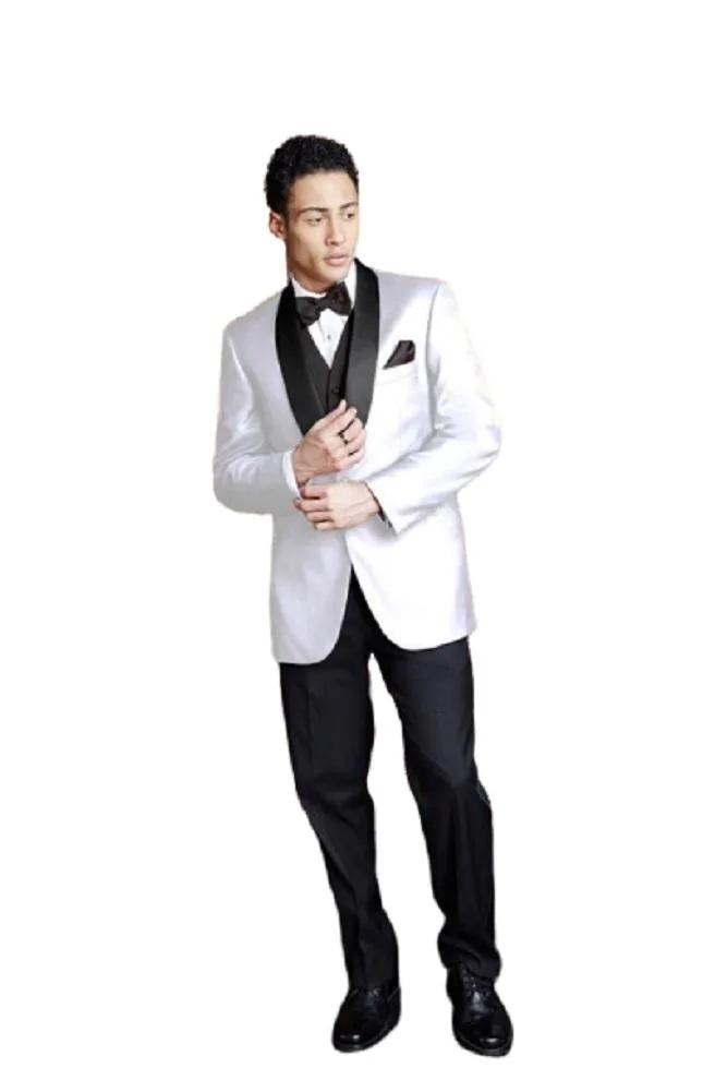 "Bradford" White Tuxedo Jacket Shawl (Separates) by Tux-USA