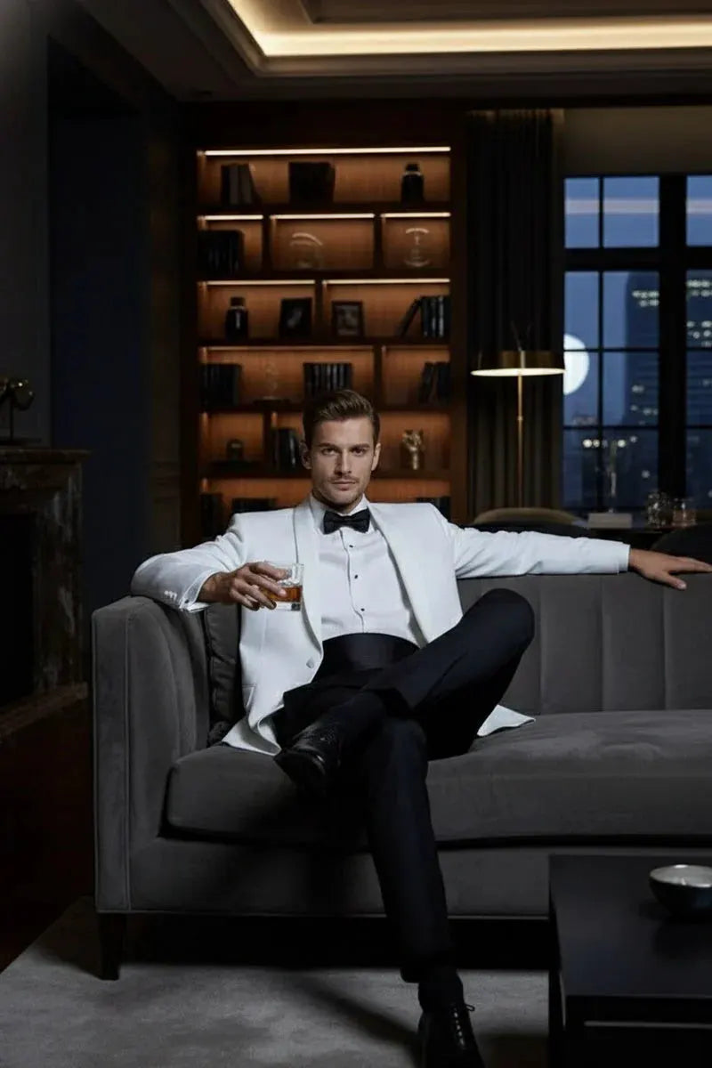 "Brentwood" White Dinner Jacket by Tux-USA