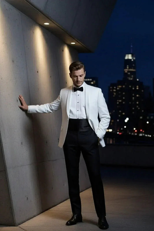 "Brentwood" White Dinner Jacket by Tux-USA