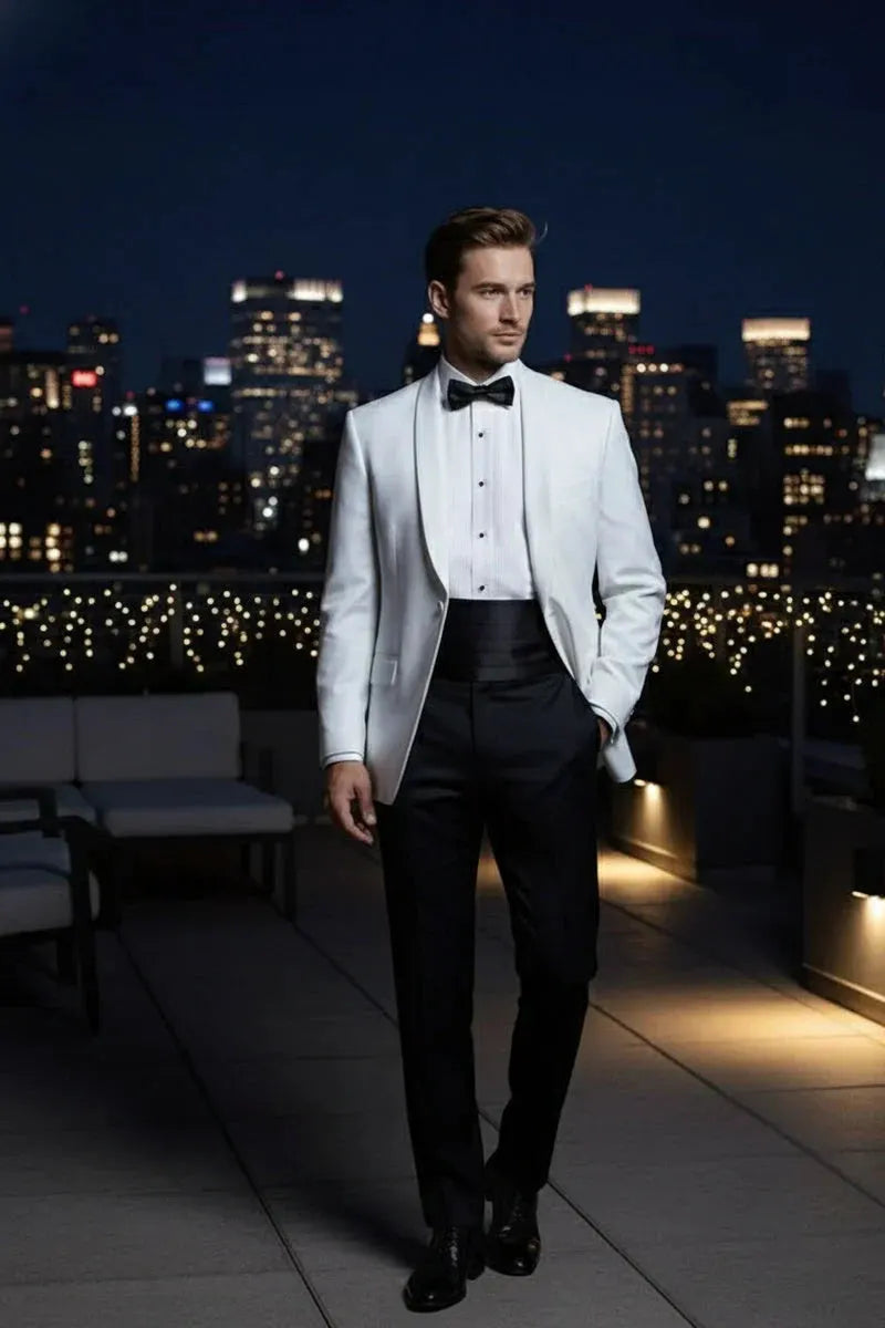 "Brentwood" White Dinner Jacket by Tux-USA
