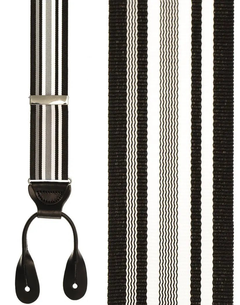 "Portland Striped " Suspenders 1.3875"Width by Tux-USA