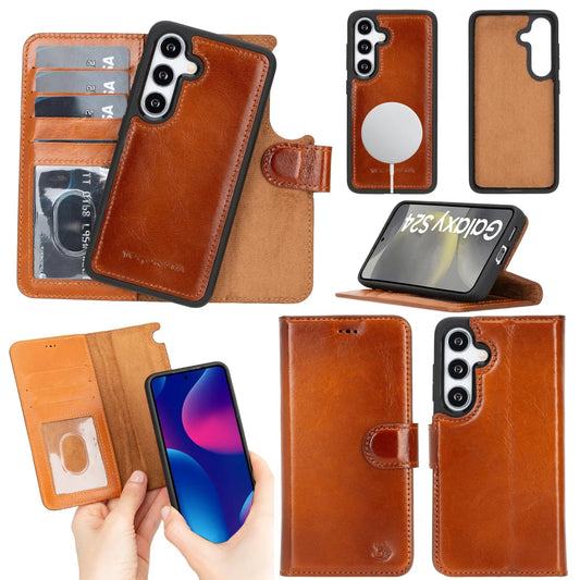 Buffalo Leather Samsung Galaxy S24 Plus Wallet with Detachable Case by TORONATA
