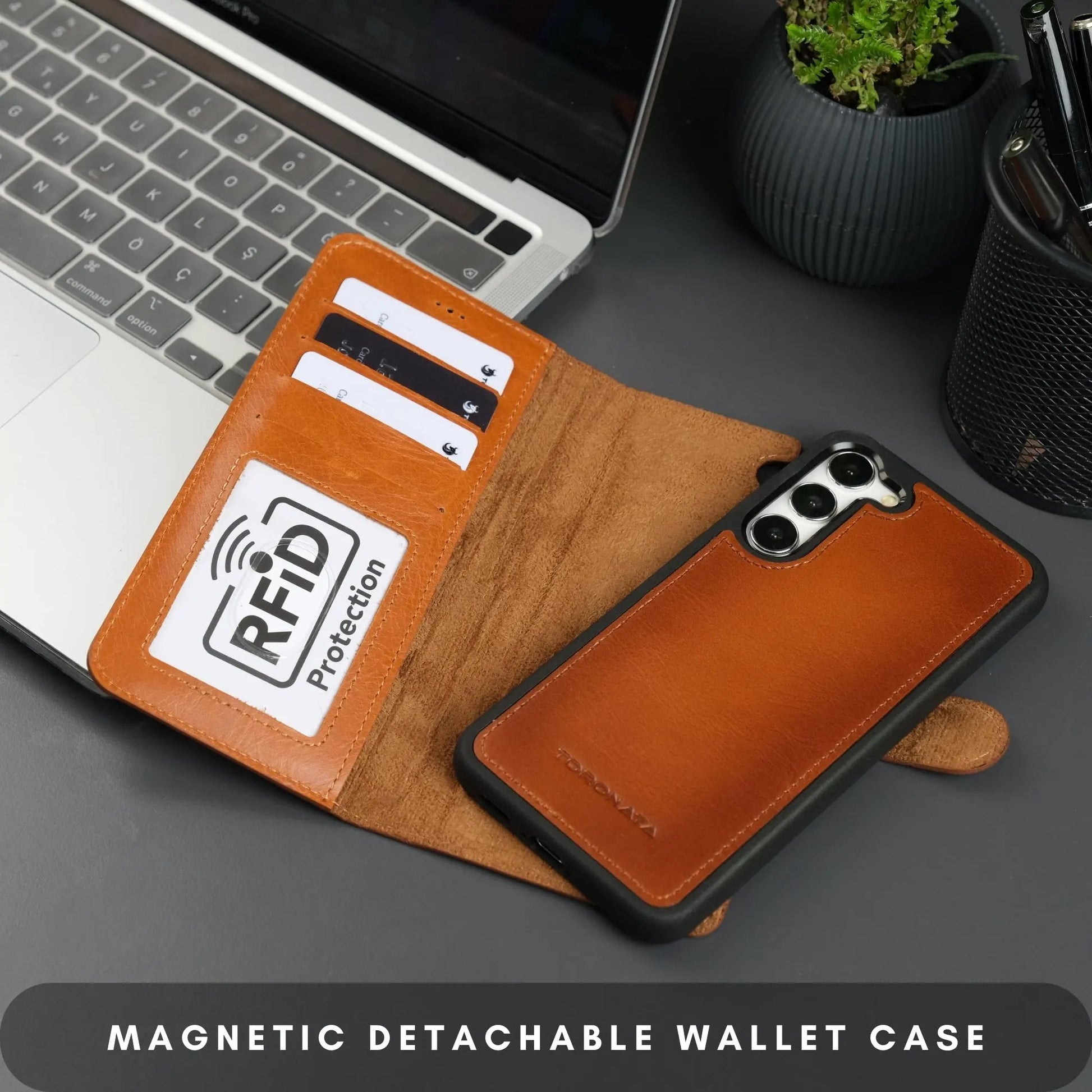 Buffalo Leather Samsung Galaxy S24 Wallet with Detachable Case by TORONATA