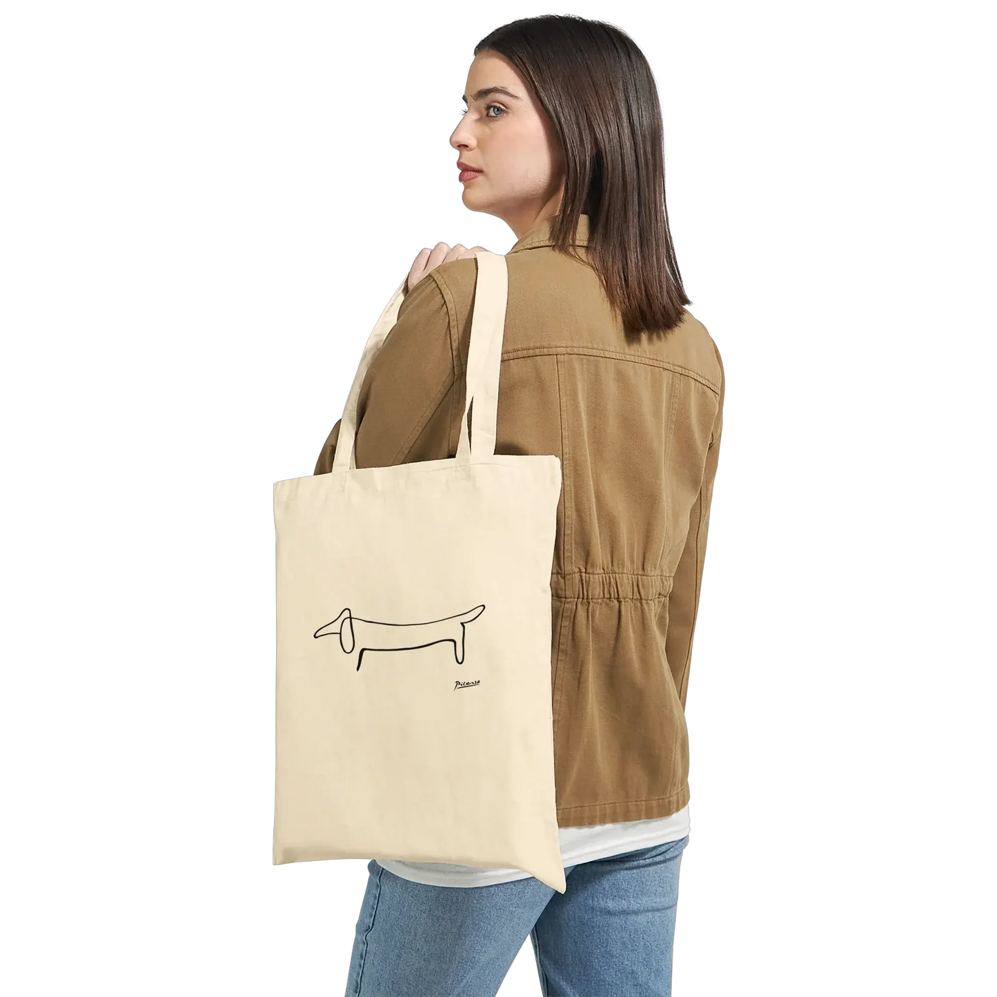 Pablo Picasso Dachshund Dog (Lump) artwork tote bag by Art-O-Rama Shop