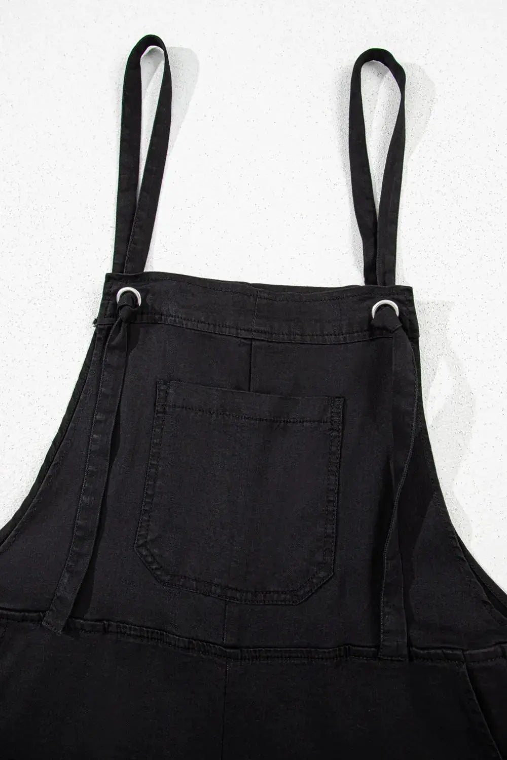 Square Neck Denim Overalls with Pockets by Partner Labels
