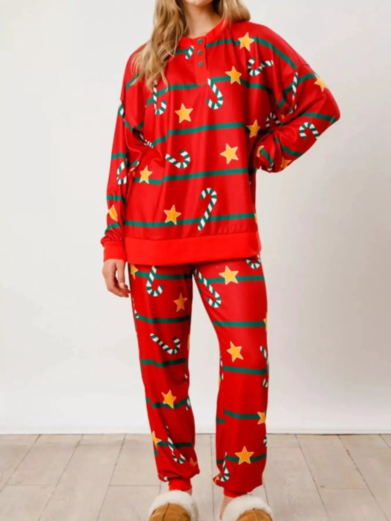 Christmas Long Sleeve Top and Pants Lounge Set by Partner Label