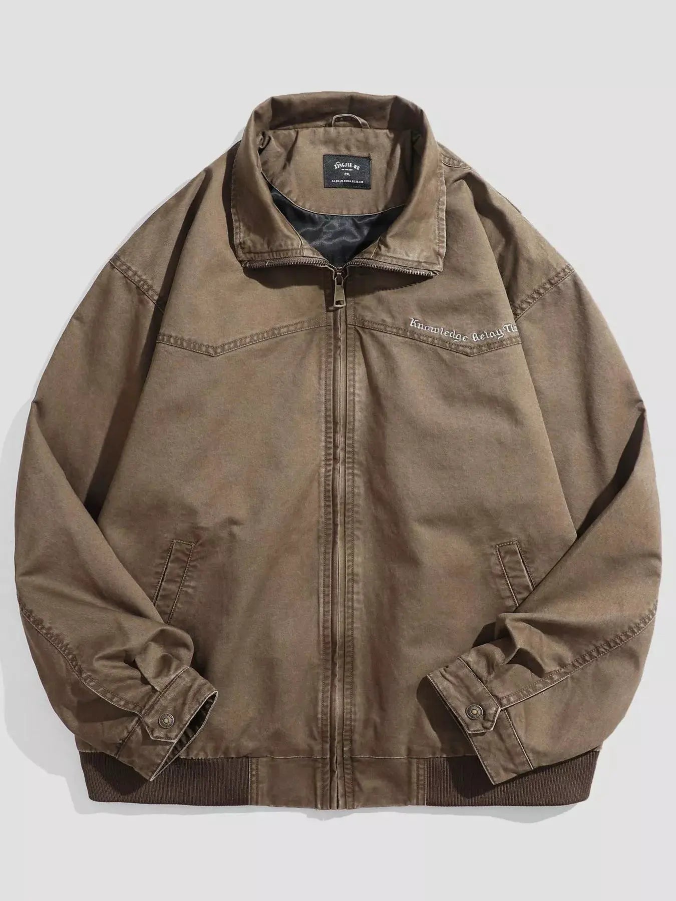 Men's Plus Size Zip Up Long Sleeve Jacket by Partner Label