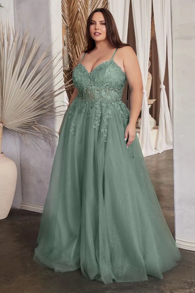 A-Line Lace & Tulle Gown by Tux-USA