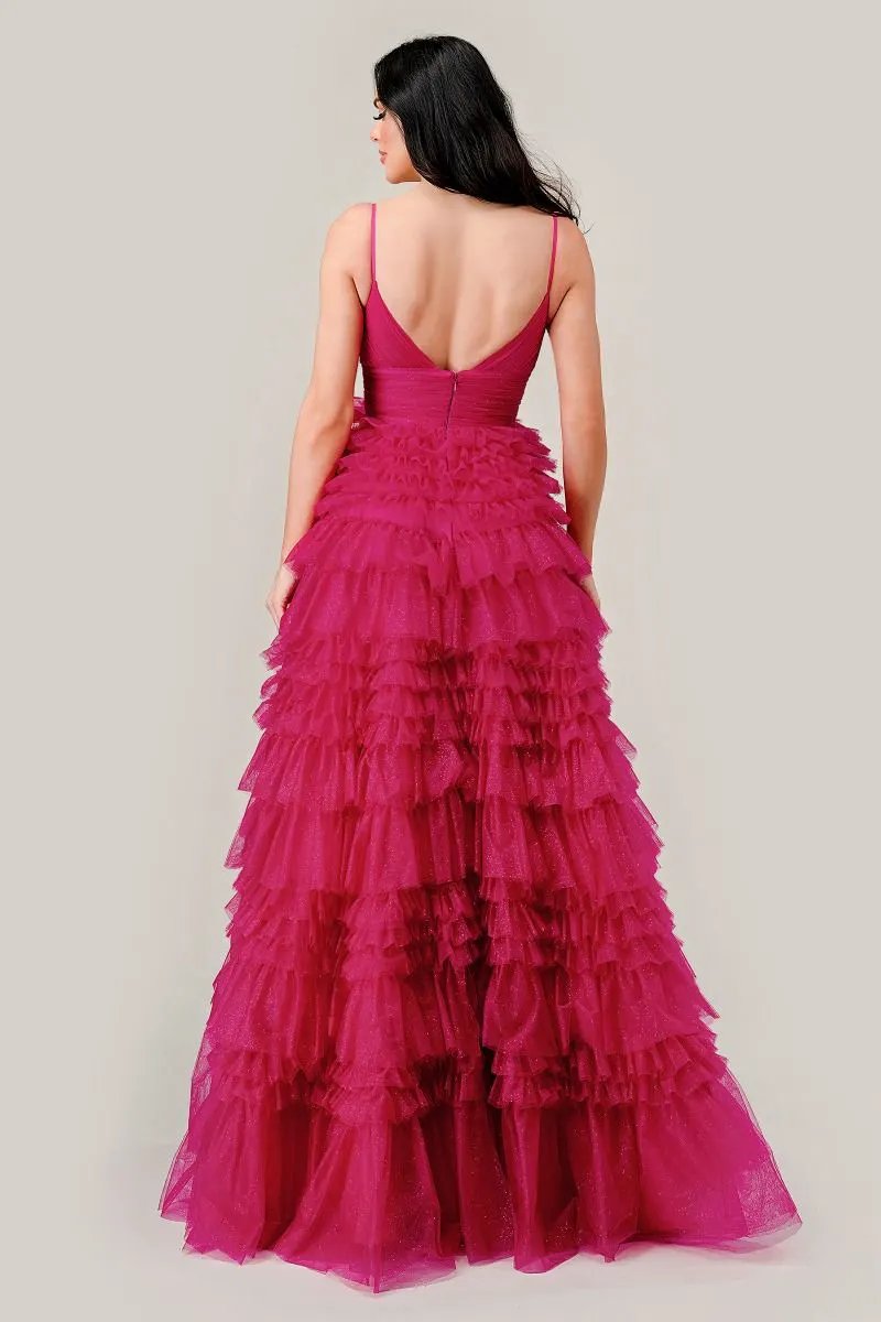 Ruffled Layed Tulle Ball Gown by Tux-USA