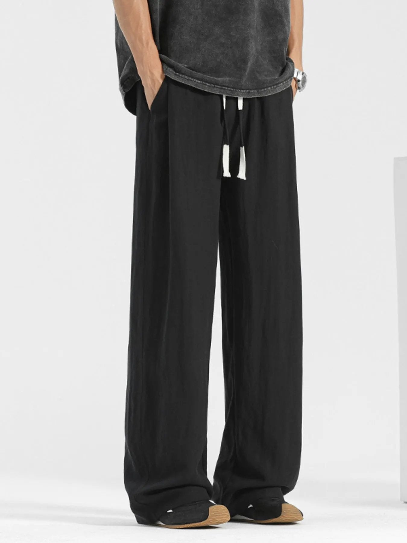 Men's Plus Size Loose Fit Drawstring Pants by Partner Label