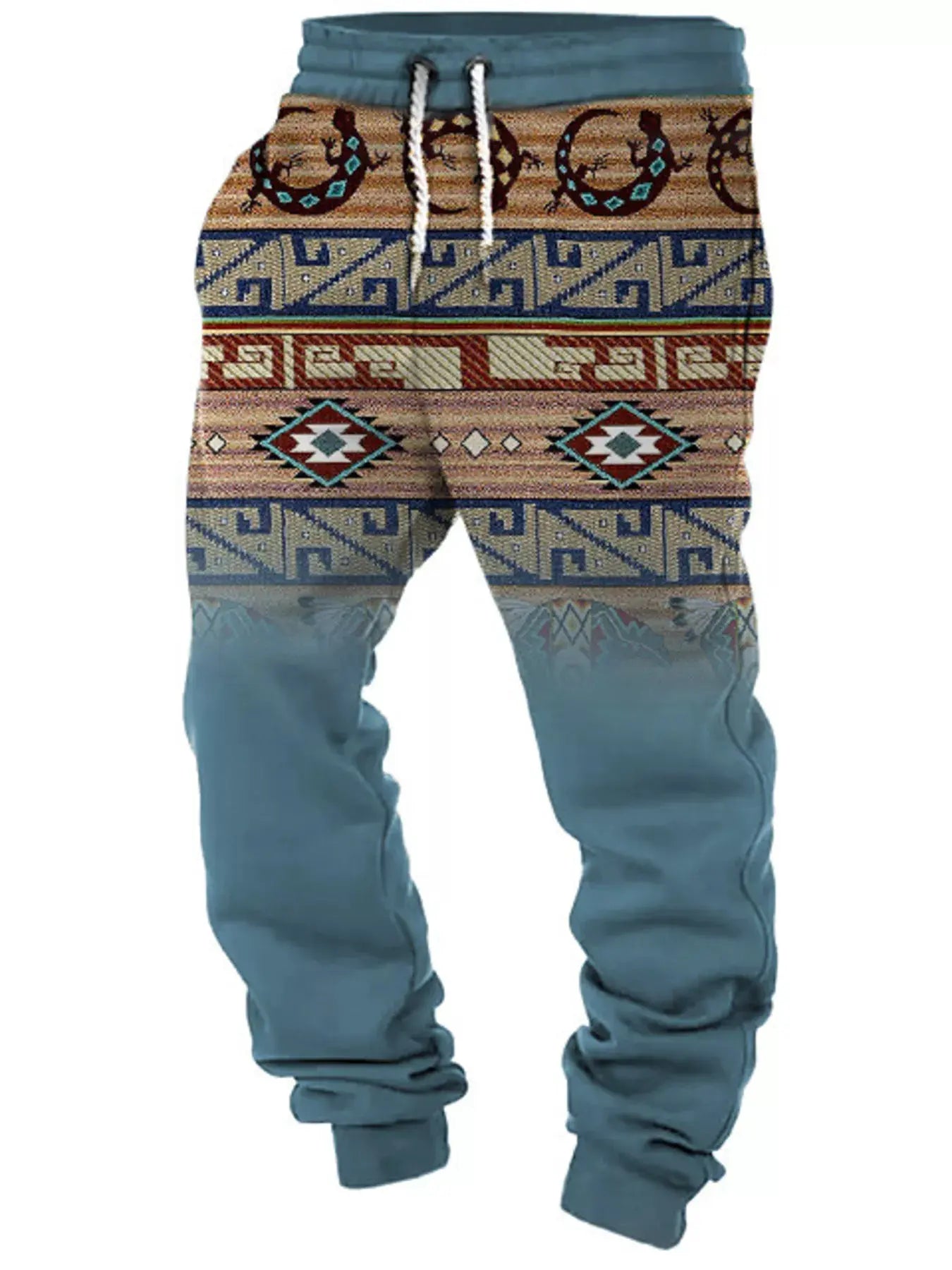 Men's Full Size Geometric Drawstring Joggers Plus Size by Trendsi