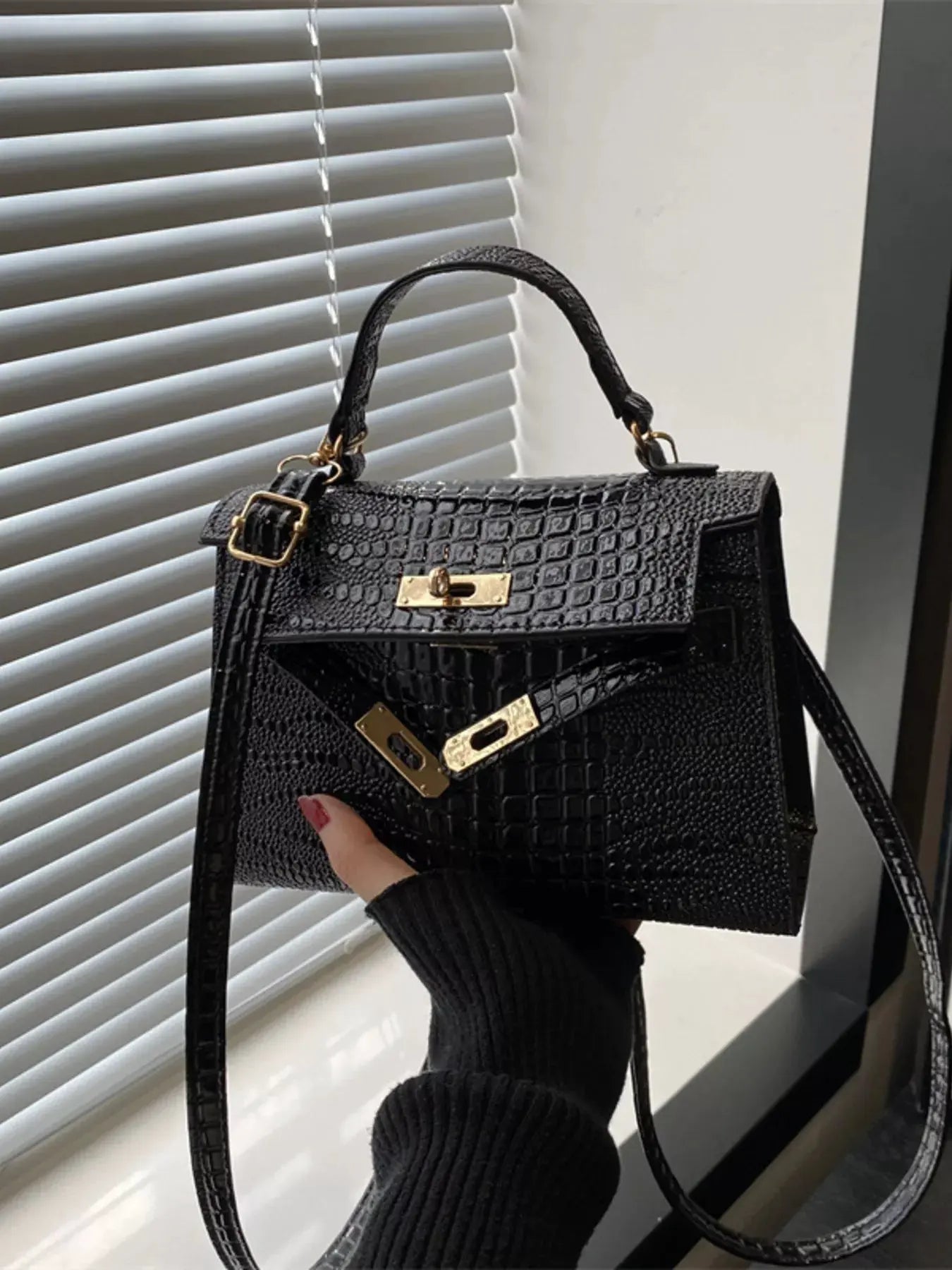 Embossed Flap Crossbody Bag by Partner Label
