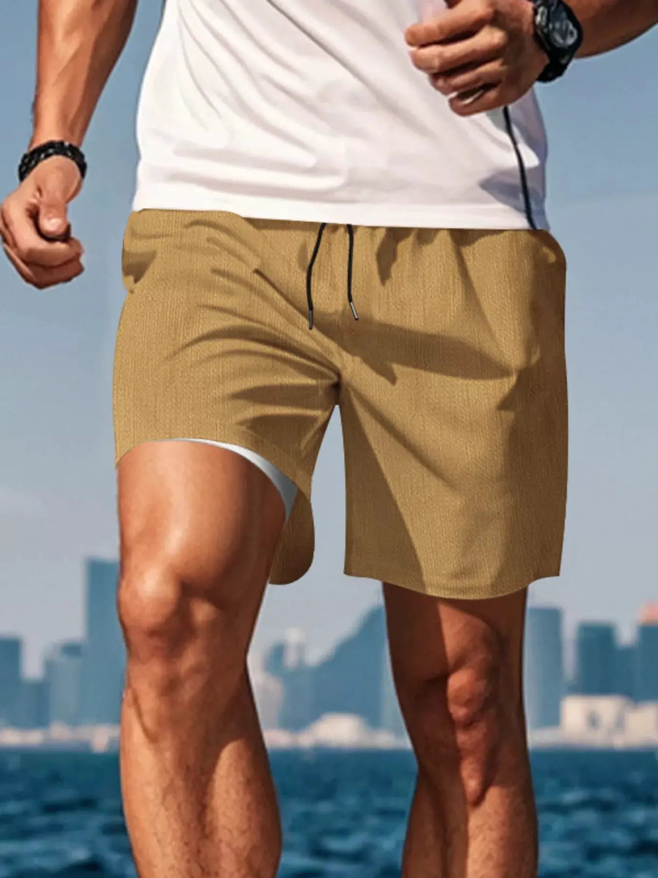 Men's Drawstring Causal Shorts by Trendsi