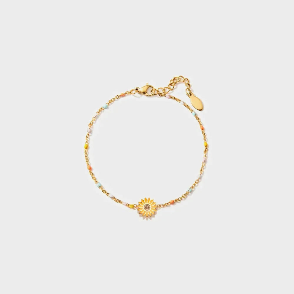 Sunflower Shape 18K Gold-Plated Bead Bracelet by Partner Label